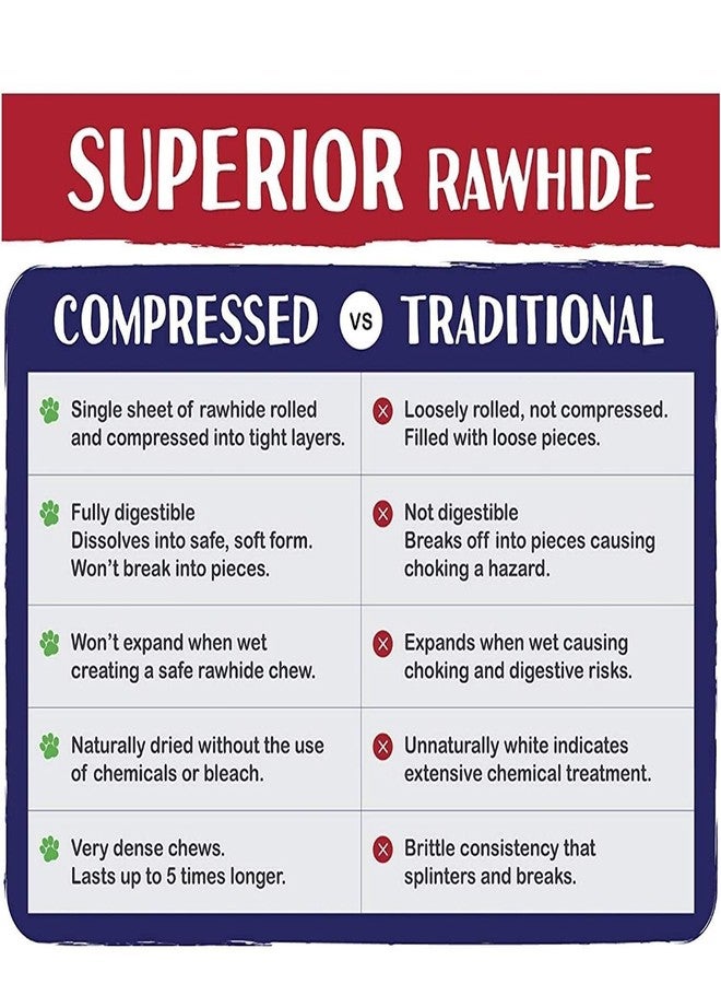 سايج سكوير عظمة كالسيوم مضغوطة مربعة الشكل من جلد البقر الخام من سيج، مكافآت للكلاب، عظمة لذيذة لصحة الكلب (3 بوصات، 500 غرام) - Image 3
